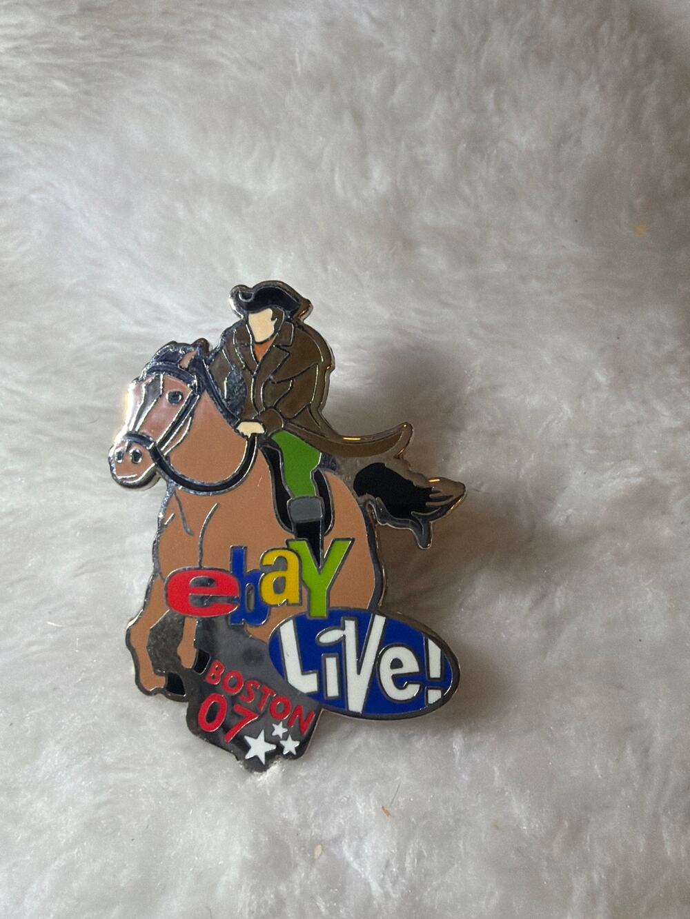 2007 eBay Live Boston Paul Revere Horse Enamel Lapel Pin Convention eBayana